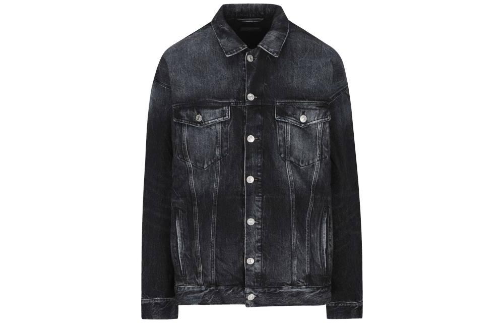 (Women) Balenciaga FW22  Oversized Washed Black Denim Jacket Single-Breasted. 720361TNVA41000 圖 2