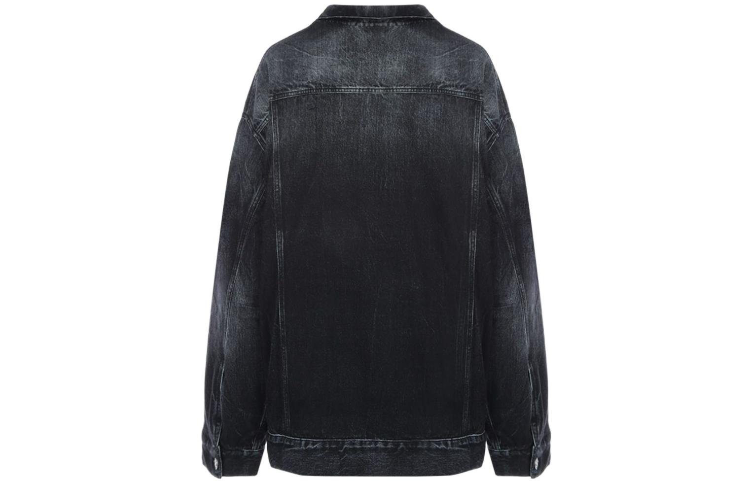 (Women) Balenciaga FW22  Oversized Washed Black Denim Jacket Single-Breasted. 720361TNVA41000 圖 3
