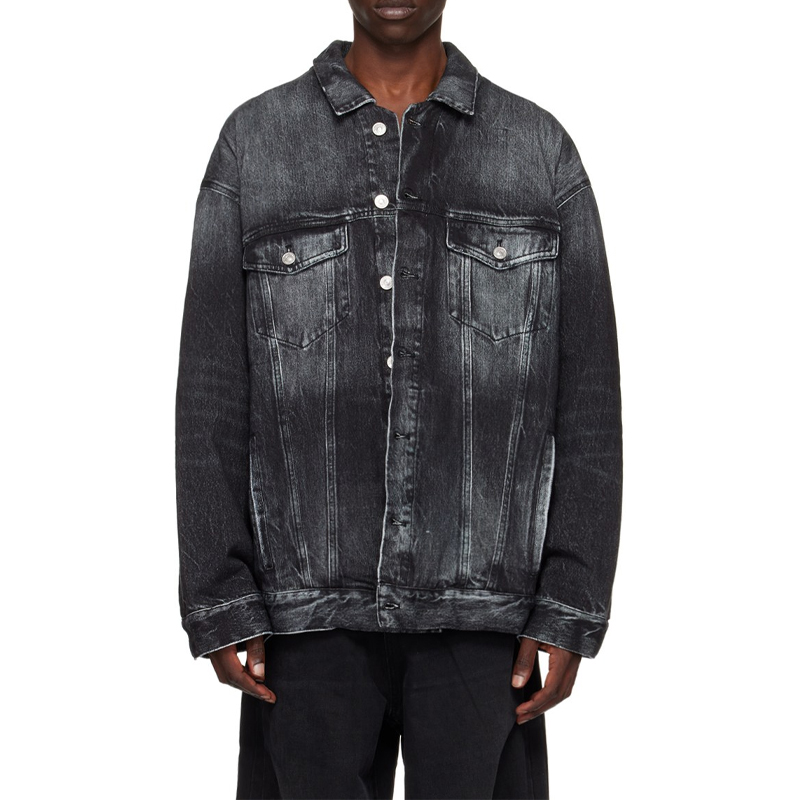 (Women) Balenciaga FW22  Oversized Washed Black Denim Jacket Single-Breasted. 720361TNVA41000 圖 4