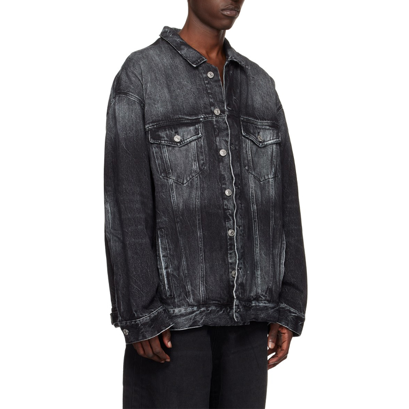 (Women) Balenciaga FW22  Oversized Washed Black Denim Jacket Single-Breasted. 720361TNVA41000 圖 6