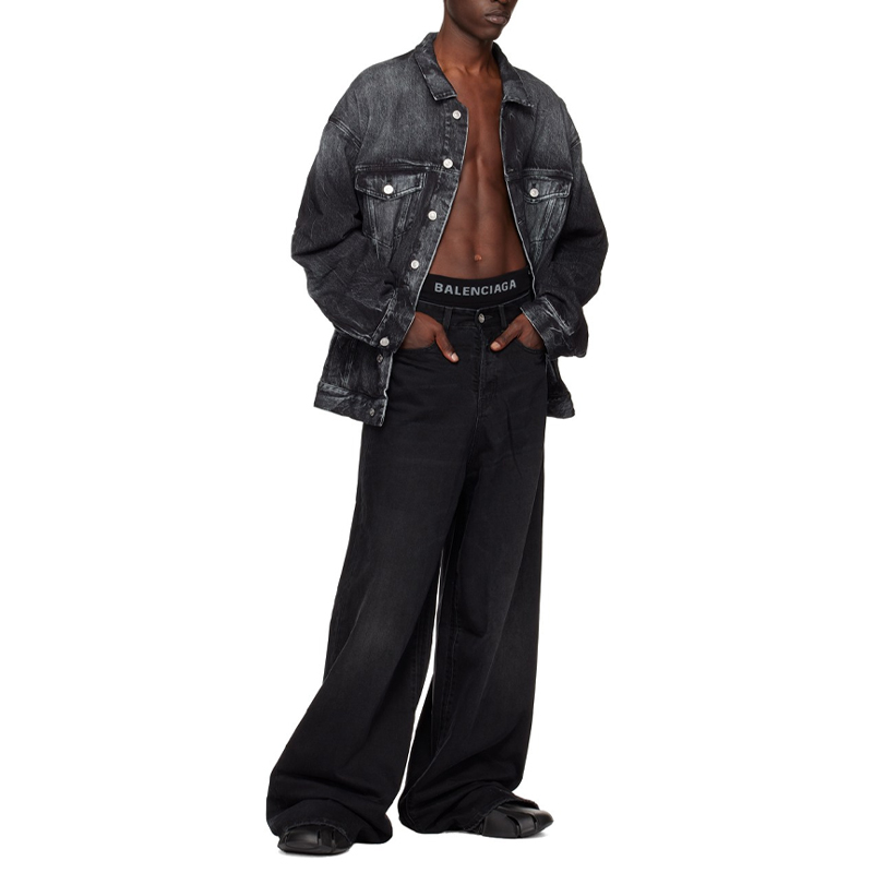 (Women) Balenciaga FW22  Oversized Washed Black Denim Jacket Single-Breasted. 720361TNVA41000 圖 7