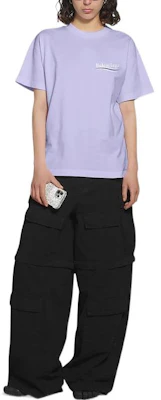(Women) Balenciaga FW22 Purple Letter Print Crewneck T-Shirt. 612964TKVJ13072 Shop (Women) Balenciaga FW22 Purple Letter Print Crewneck T-Shirt. 612964TKVJ13072