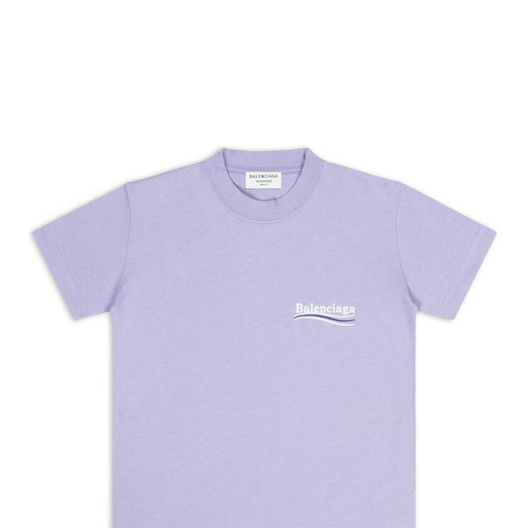 (Women) Balenciaga FW22  Purple Letter Print Crewneck T-Shirt. 612964TKVJ13072 圖 6