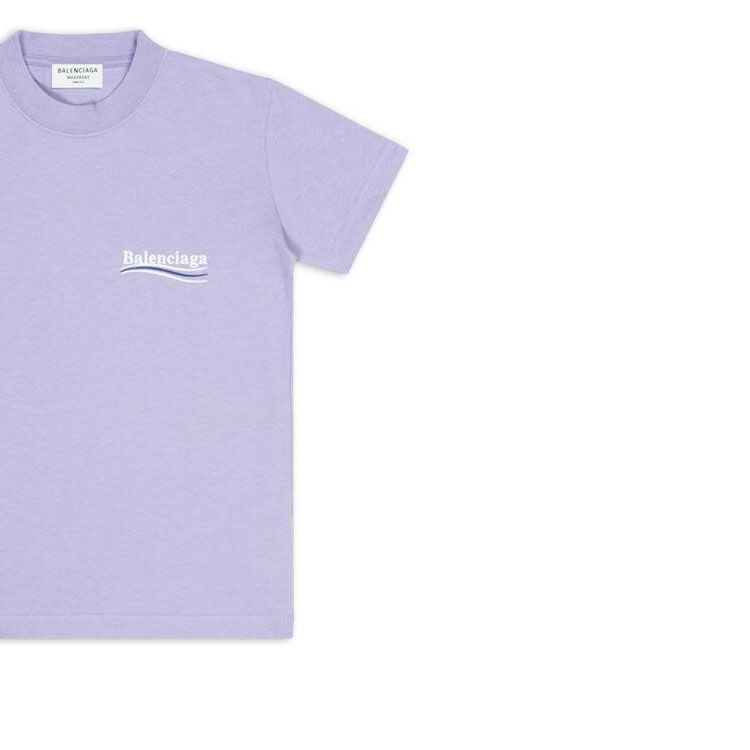 (Women) Balenciaga FW22  Purple Letter Print Crewneck T-Shirt. 612964TKVJ13072 圖 7
