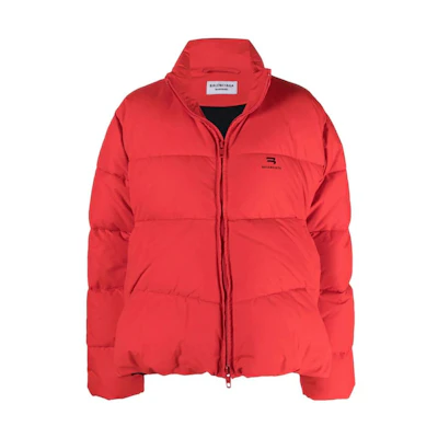 (Women) Balenciaga FW22 Red Solid Color Zip-Up Jacket Regular Fit. 675212TGO116010
