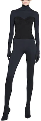 (W) Balenciaga FW22 修身黑色無肩帶休閒束胸上衣 725065TNV031000 Shop (W) Balenciaga FW22 修身黑色無肩帶休閒束胸上衣 725065TNV031000