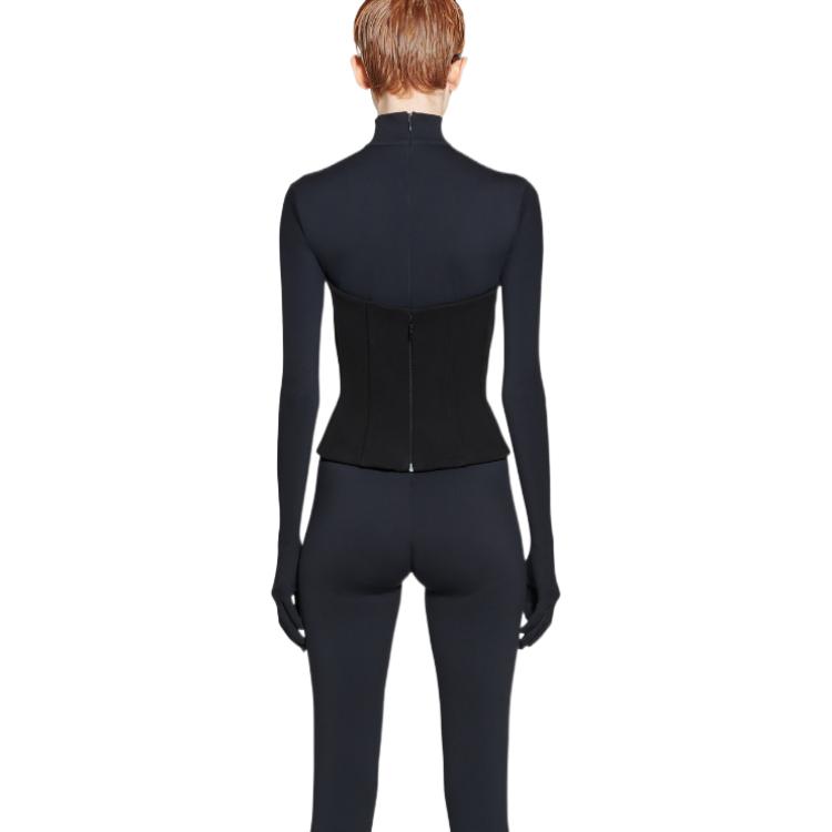 Purchase (W) Balenciaga FW22 修身黑色無肩帶休閒束胸上衣 725065TNV031000