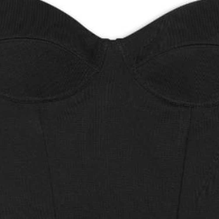 Sizing (W) Balenciaga FW22 修身黑色無肩帶休閒束胸上衣 725065TNV031000