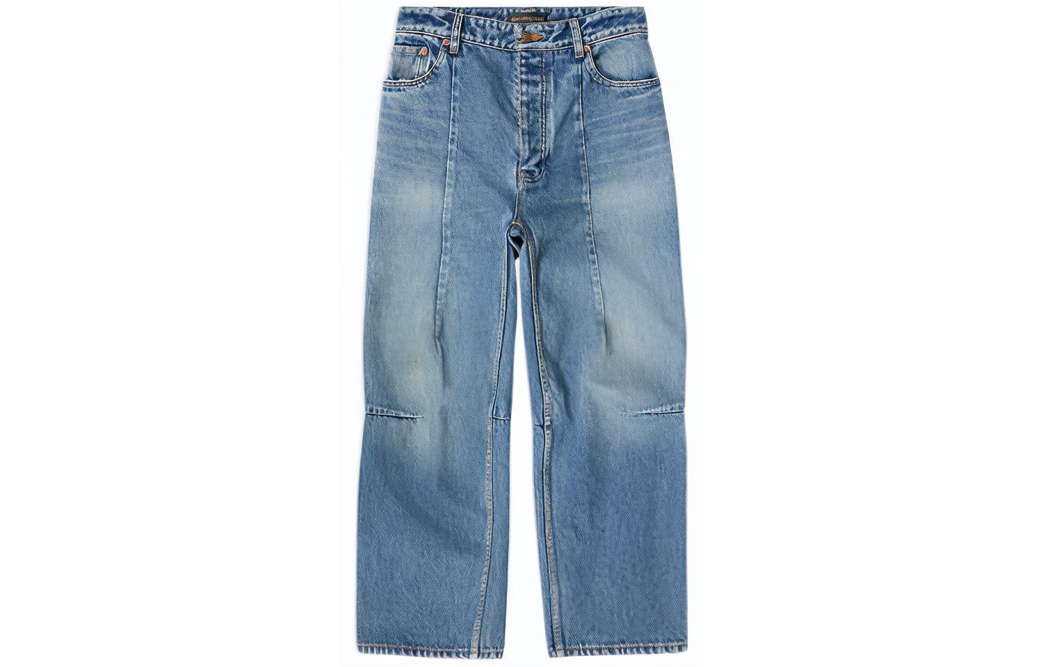 (Women) Balenciaga FW22  Washed Wide-Leg Jeans Light Blue Relaxed Fit. 719377TNW014268