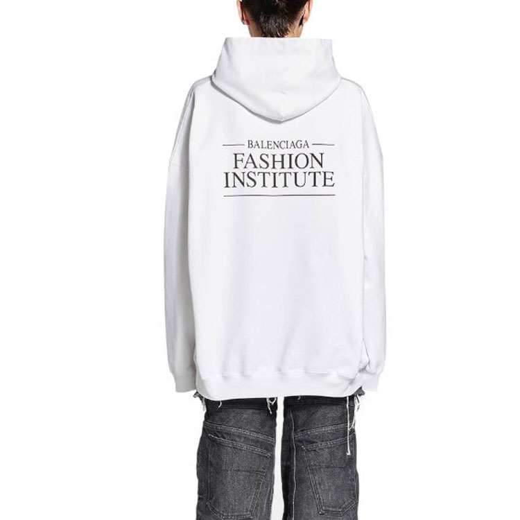 Shop (W) 발렌시아가 FW22 화이트 로고 프린트 긴팔 스웨트셔츠. 620947TMVK19040