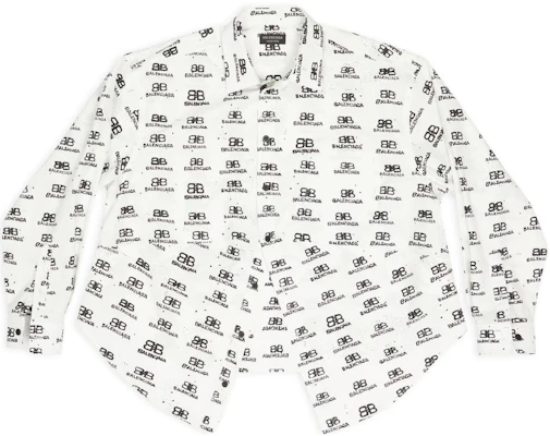 (W) Balenciaga FW22 Camisa Blanca Logo Estampado Manga Larga Fit Holgado. 725390TNL899040 Order (W) Balenciaga FW22 Camisa Blanca Logo Estampado Manga Larga Fit Holgado. 725390TNL899040