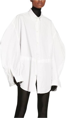 (Women) Balenciaga FW22 White Oversized Button-Up Long Sleeve Shirt. 704461TYB189000 Order (Women) Balenciaga FW22 White Oversized Button-Up Long Sleeve Shirt. 704461TYB189000