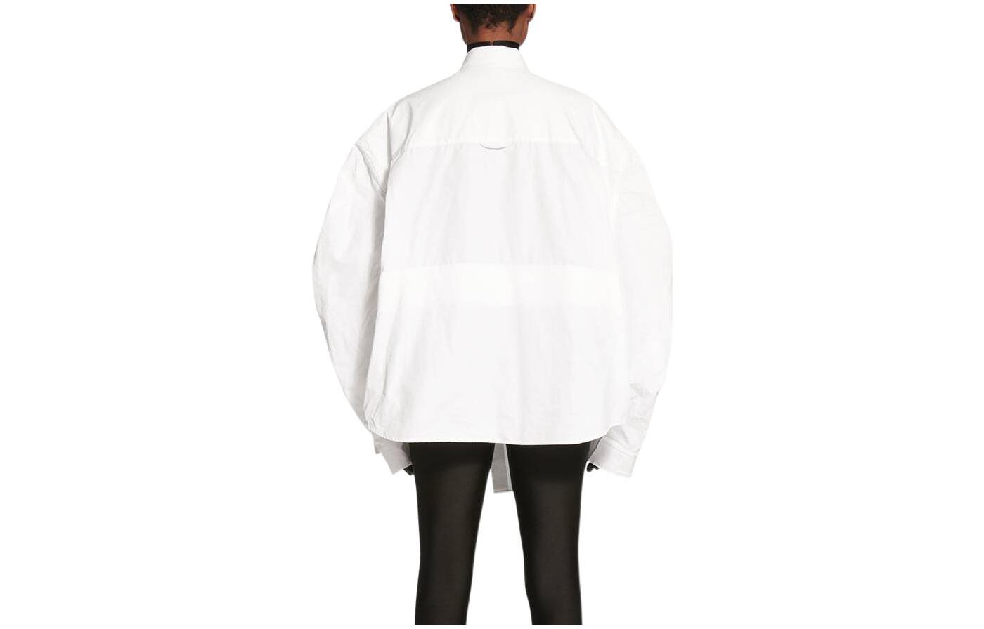 Lookbook (Women) Balenciaga FW22  White Oversized Button-Up Long Sleeve Shirt. 704461TYB189000