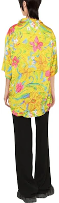 (W) Balenciaga FW22 Kemeja Lengan Pendek Longgar Motif Bunga Kuning. 658965TMLB17200 Shop (W) Balenciaga FW22 Kemeja Lengan Pendek Longgar Motif Bunga Kuning. 658965TMLB17200