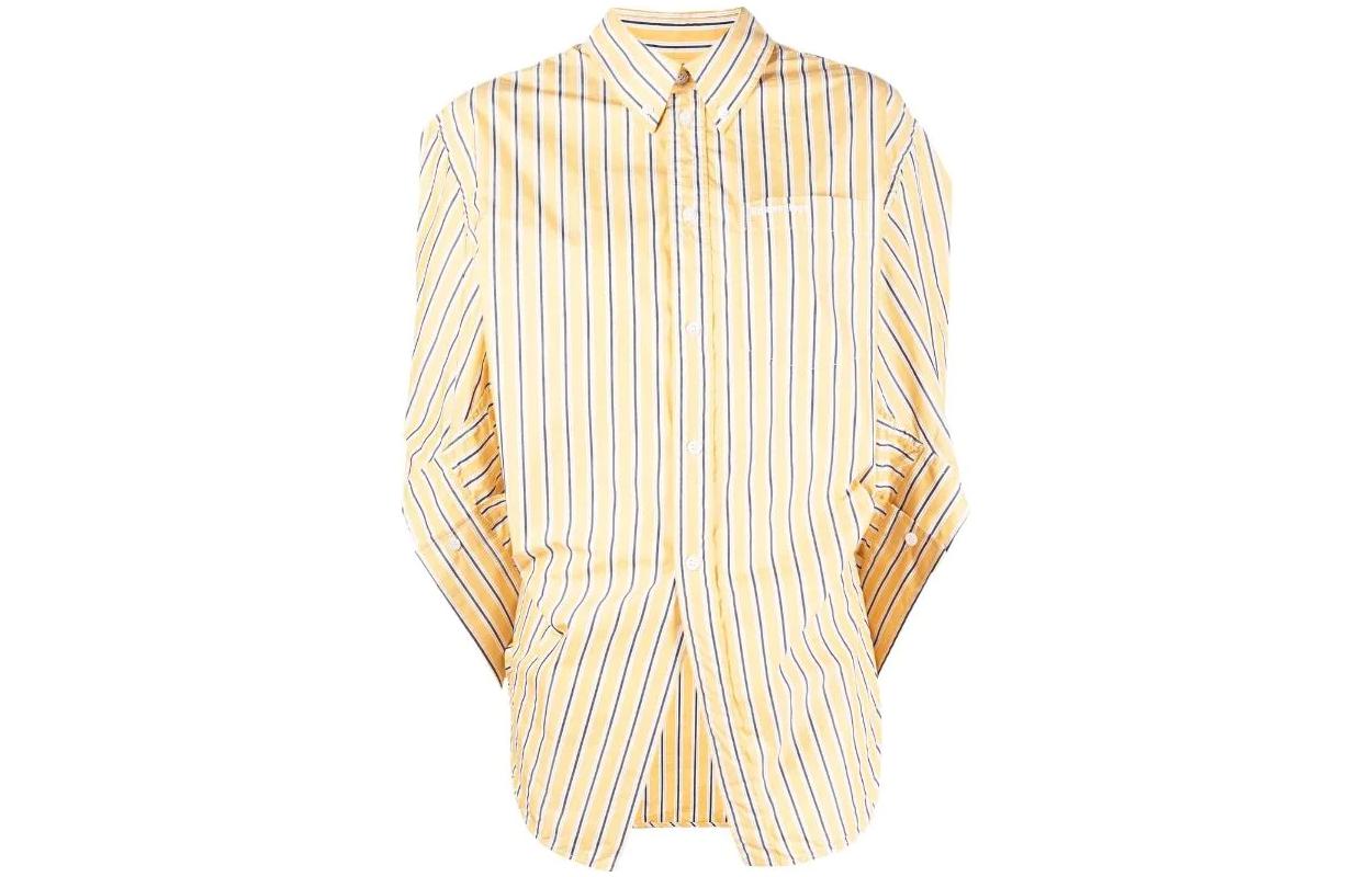 (Women) Balenciaga FW22  Yellow Striped Long Sleeve Casual Shirt. 671663TMM627364 圖 2