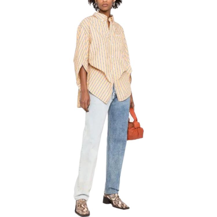 (Women) Balenciaga FW22  Yellow Striped Long Sleeve Casual Shirt. 671663TMM627364 圖 3