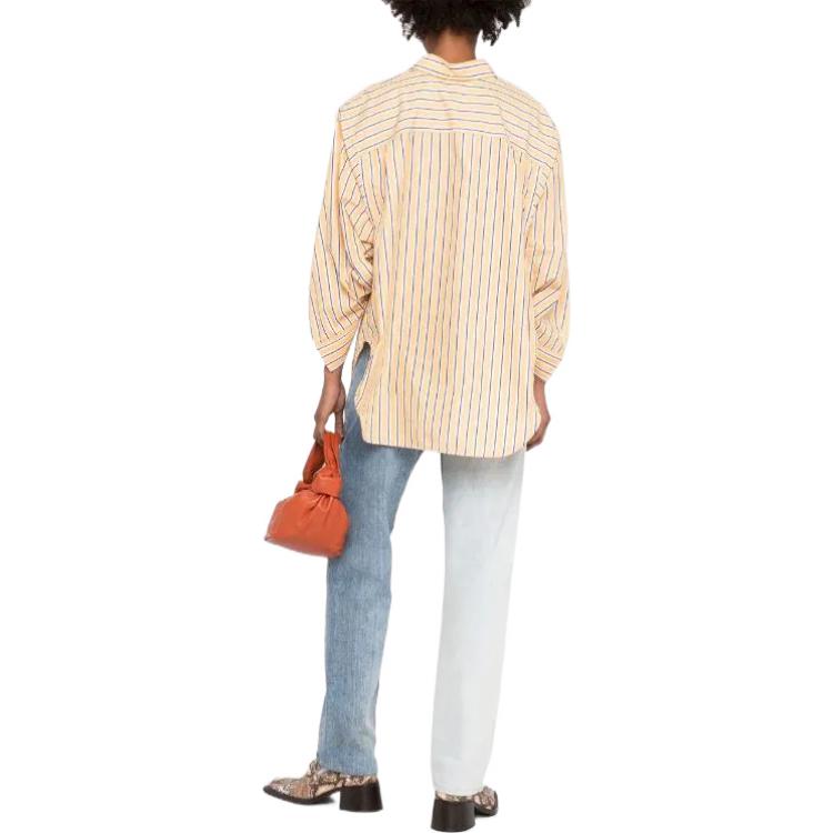 (Women) Balenciaga FW22  Yellow Striped Long Sleeve Casual Shirt. 671663TMM627364 圖 4