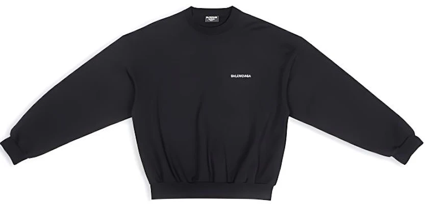 (W) Balenciaga FW22 黑色Logo印花寬鬆長袖圓領衫 697869TMVF50107 Buy (W) Balenciaga FW22 黑色Logo印花寬鬆長袖圓領衫 697869TMVF50107