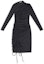 Order (Women) Balenciaga FW22 Black Ruched Drawstring Off-Shoulder Long Sleeve Dress Women. 704440TYK071000