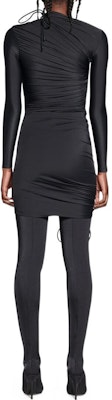 (Women) Balenciaga FW22 Black Ruched Drawstring Off-Shoulder Long Sleeve Dress Women. 704440TYK071000 Purchase (Women) Balenciaga FW22 Black Ruched Drawstring Off-Shoulder Long Sleeve Dress Women. 704440TYK071000