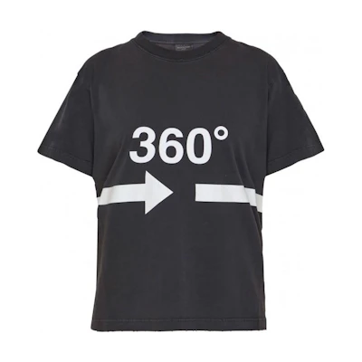 (Women) Balenciaga FW22 Digital Print Casual Crewneck T-Shirt Women’s Dark Gray 713879TNVD51070