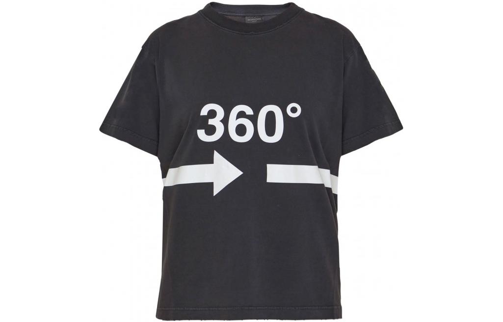 Order (Women) Balenciaga FW22 Digital Print Casual Crewneck T-Shirt Women’s Dark Gray 713879TNVD51070