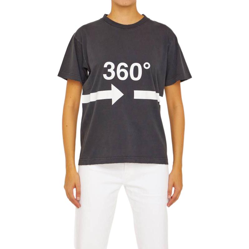 Lookbook (Women) Balenciaga FW22 Digital Print Casual Crewneck T-Shirt Women’s Dark Gray 713879TNVD51070