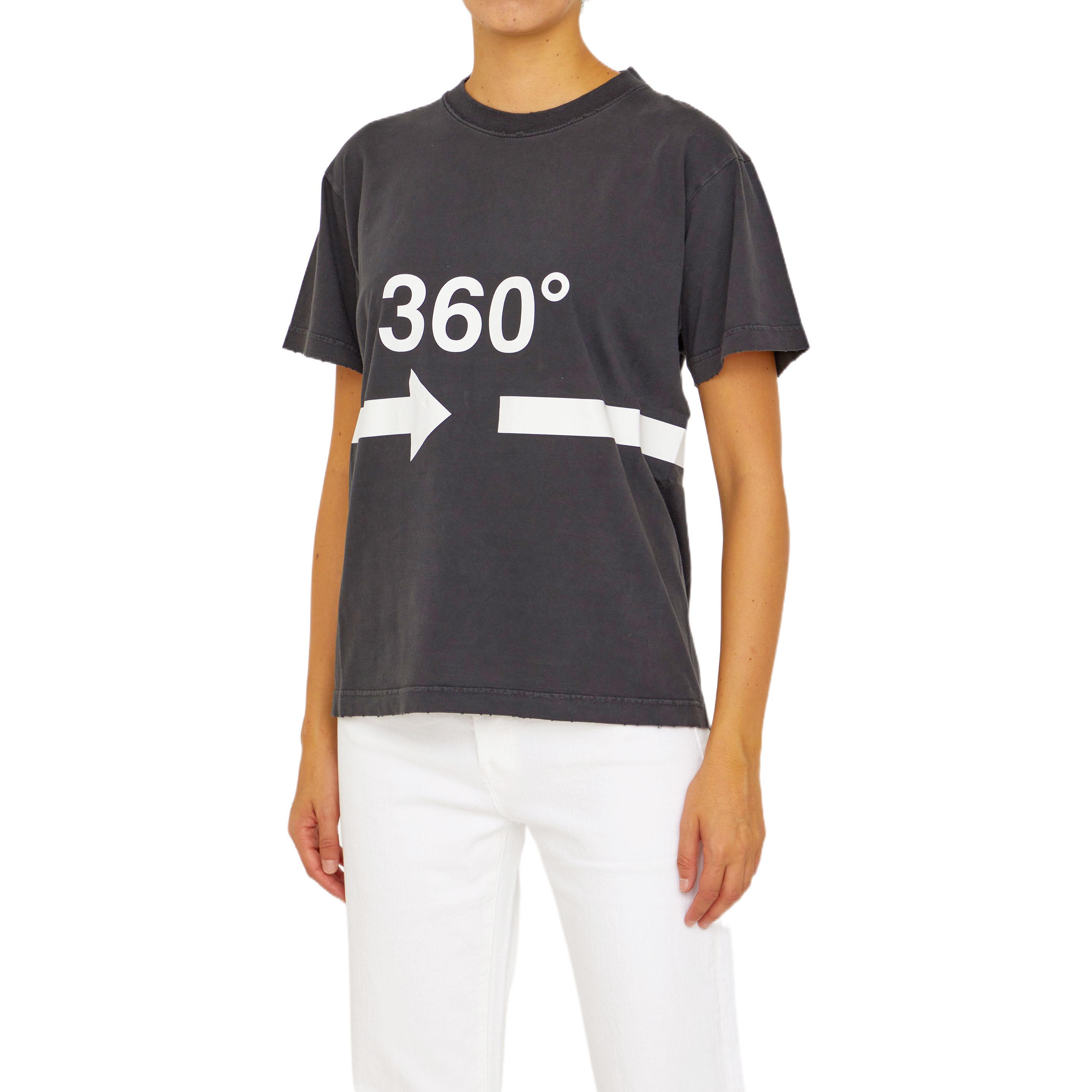 Purchase (Women) Balenciaga FW22 Digital Print Casual Crewneck T-Shirt Women’s Dark Gray 713879TNVD51070