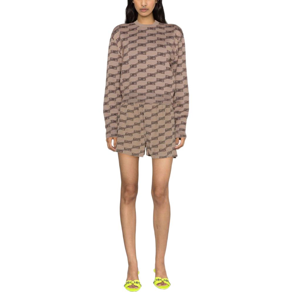 Lookbook (W) 巴黎世家 FW22 雙B印花棕色圓領毛衣 704553T32539378