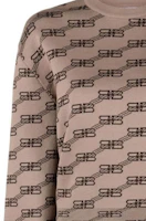 Sizing (W) Balenciaga FW22 Jersey Marrón Cuello Redondo con Doble Estampado B. 704553T32539378