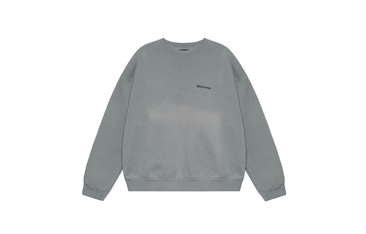 (Women) Balenciaga FW22 Grey Logo Embroidered Crewneck Sweatshirt Regular Fit 697869TNVG89244 圖 2