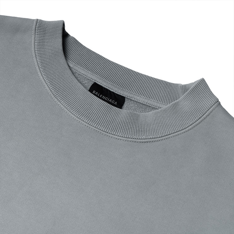 (Women) Balenciaga FW22 Grey Logo Embroidered Crewneck Sweatshirt Regular Fit 697869TNVG89244 圖 4