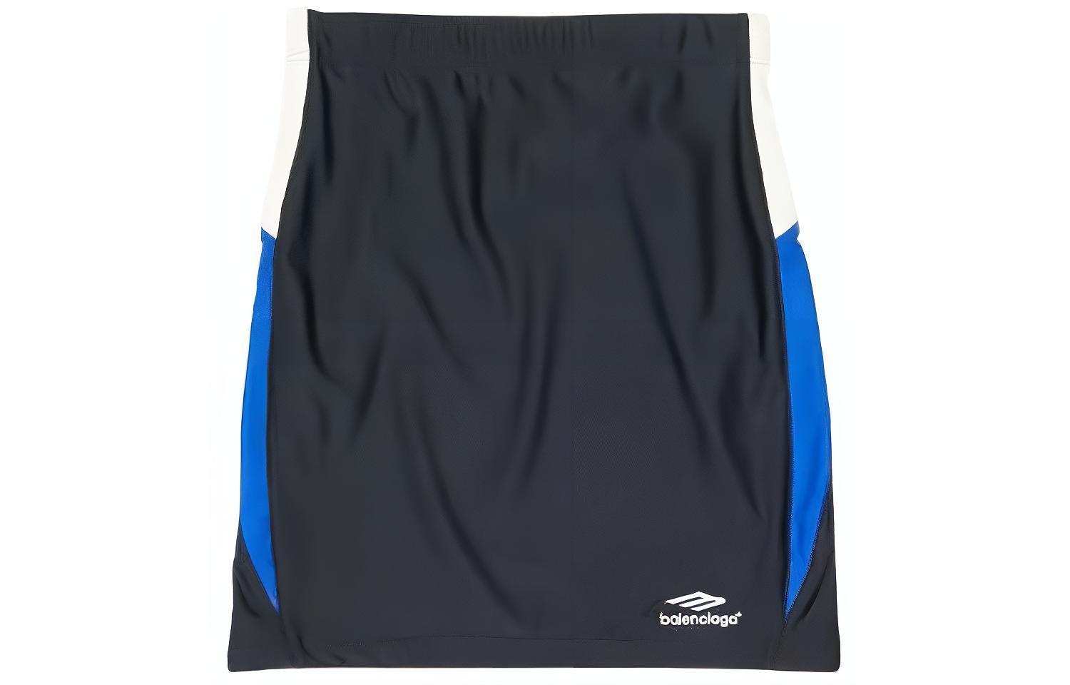 (Women) Balenciaga FW22 Letter Print Casual Mini Skirt Regular Fit  Dark Blue 698763TYK071000