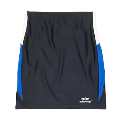 (Women) Balenciaga FW22 Letter Print Casual Mini Skirt Regular Fit Dark Blue 698763TYK071000