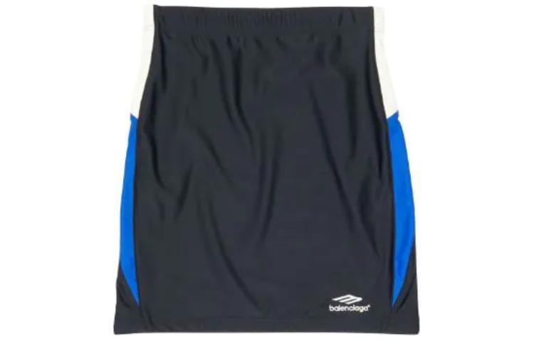 Order (Women) Balenciaga FW22 Letter Print Casual Mini Skirt Regular Fit  Dark Blue 698763TYK071000