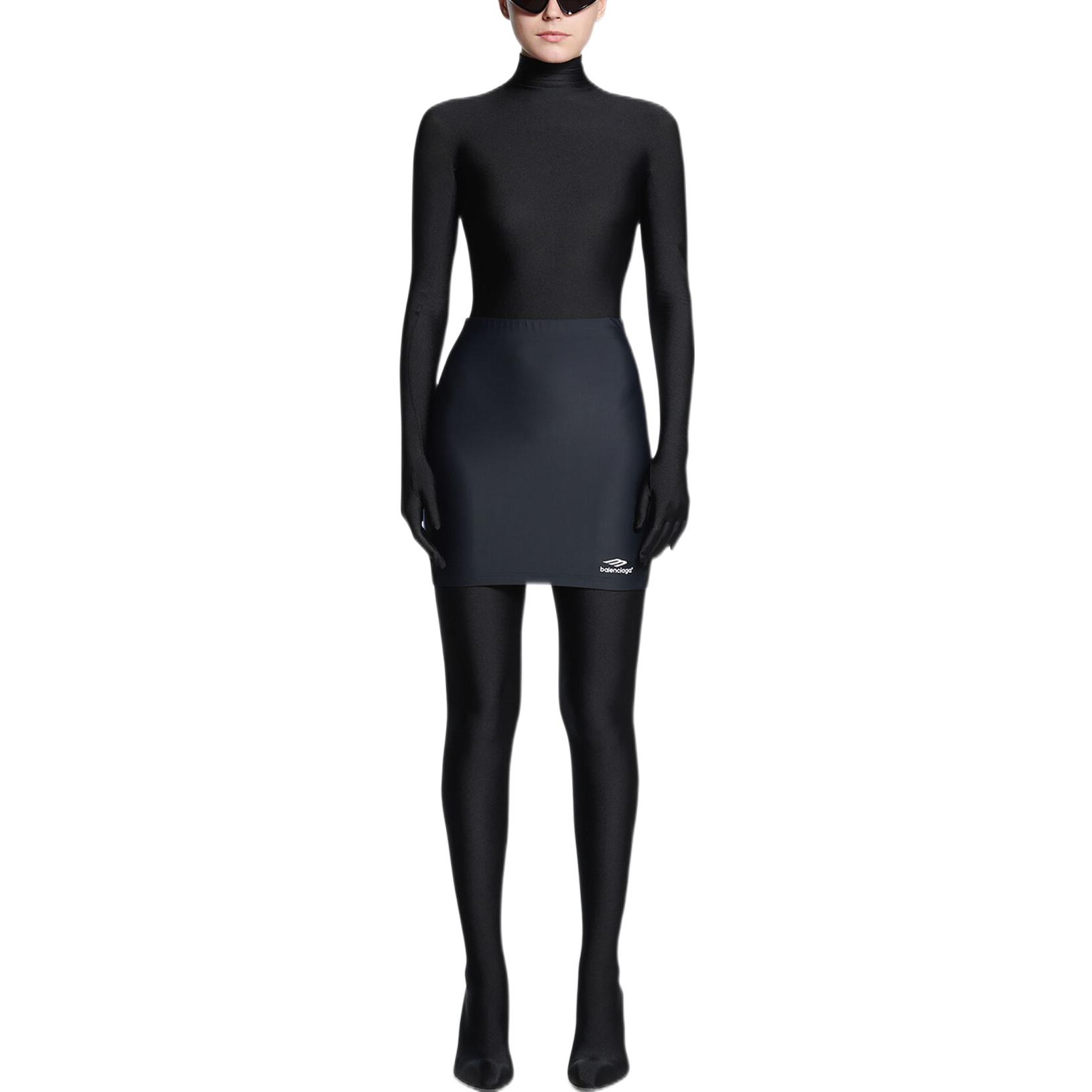 Shop (Women) Balenciaga FW22 Letter Print Casual Mini Skirt Regular Fit  Dark Blue 698763TYK071000