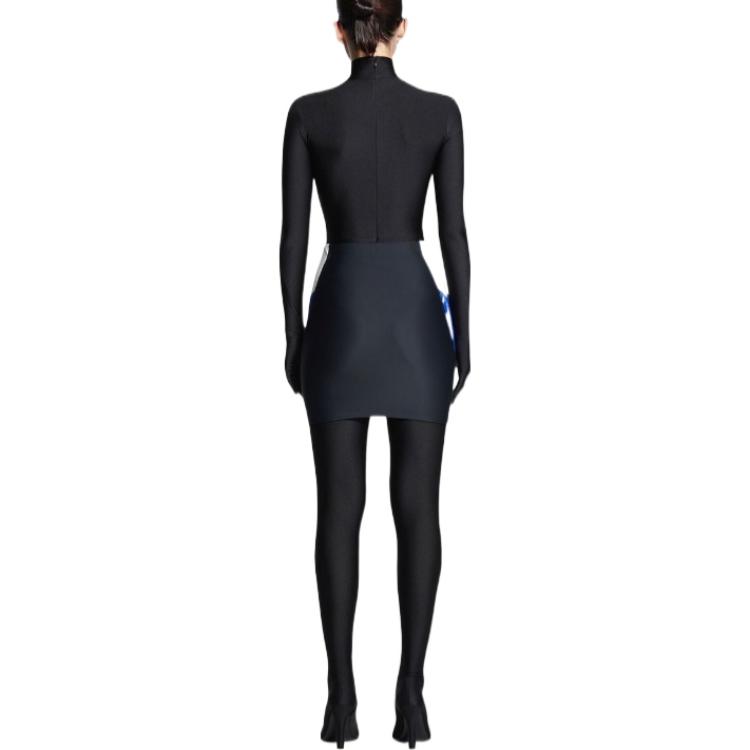 Purchase (Women) Balenciaga FW22 Letter Print Casual Mini Skirt Regular Fit  Dark Blue 698763TYK071000