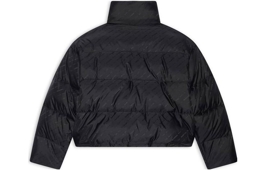 Lookbook (W) Chaqueta Acolchada Balenciaga FW22 Negra Logo Jacquard Cuello Alto Ajuste Regular 681883TKO401000