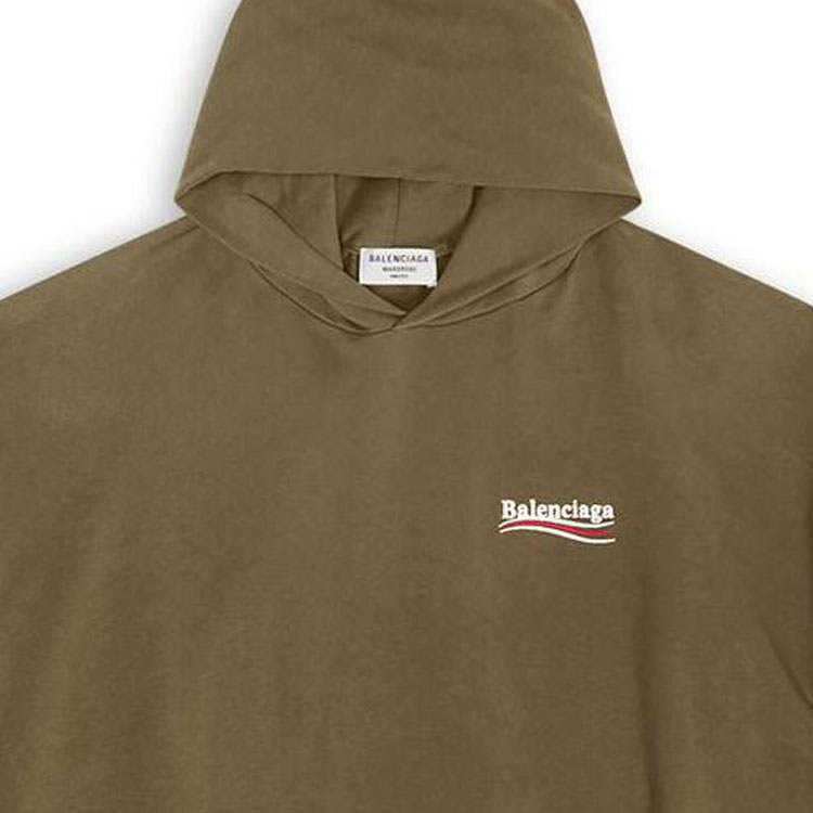 (Women) Balenciaga FW22 Logo Print  Oversized Hoodie in Khaki. 620947TKVI92463 圖 6