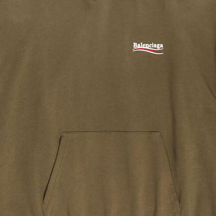 (Women) Balenciaga FW22 Logo Print  Oversized Hoodie in Khaki. 620947TKVI92463 圖 7