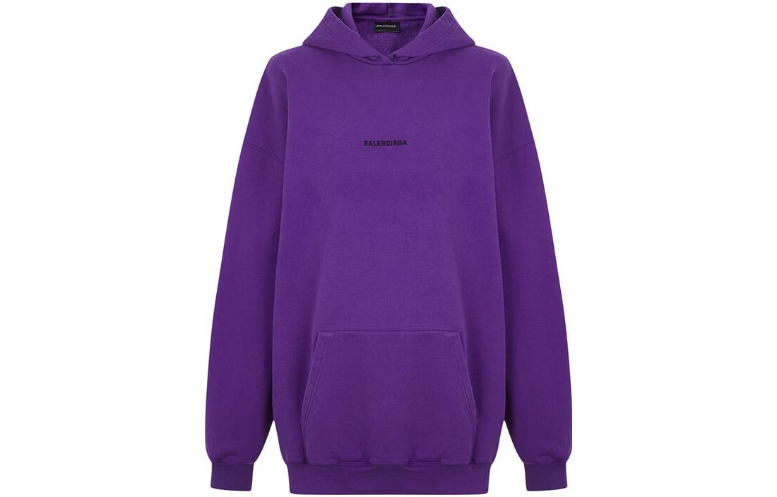 (Women) Balenciaga FW22 Logo Print Purple Oversized Hoodie for Women. 578135TNVH15162