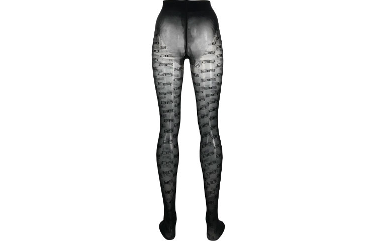 Lookbook (W) Balenciaga FW22 Celana Ketat Monogram Logo Hitam untuk Wanita. 7041143C5B31000