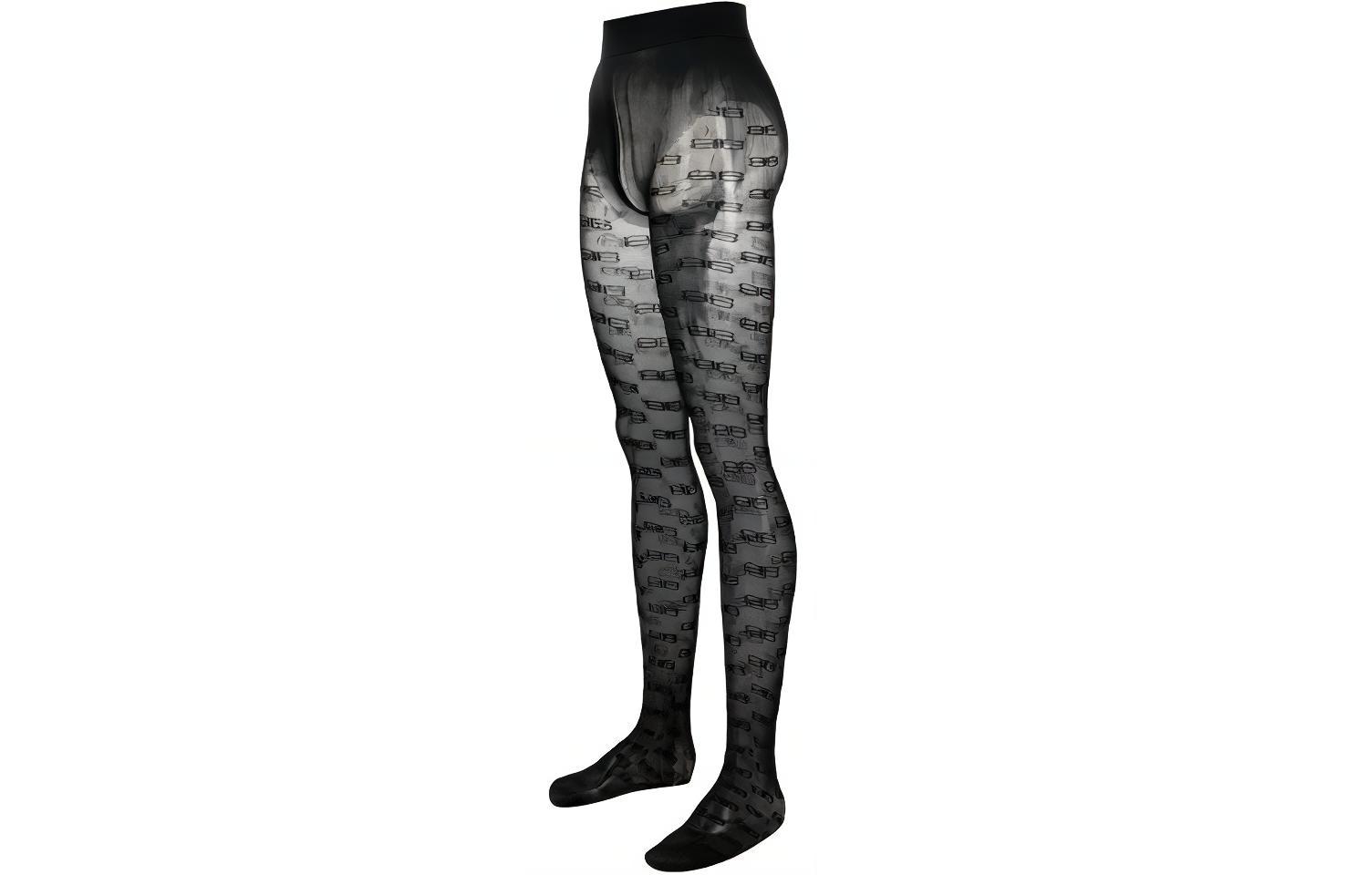 Shop (W) Balenciaga FW22 Celana Ketat Monogram Logo Hitam untuk Wanita. 7041143C5B31000