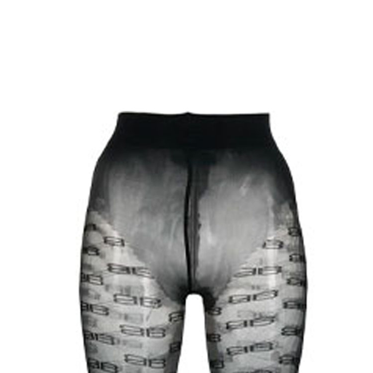 Sizing (W) Balenciaga FW22 Celana Ketat Monogram Logo Hitam untuk Wanita. 7041143C5B31000