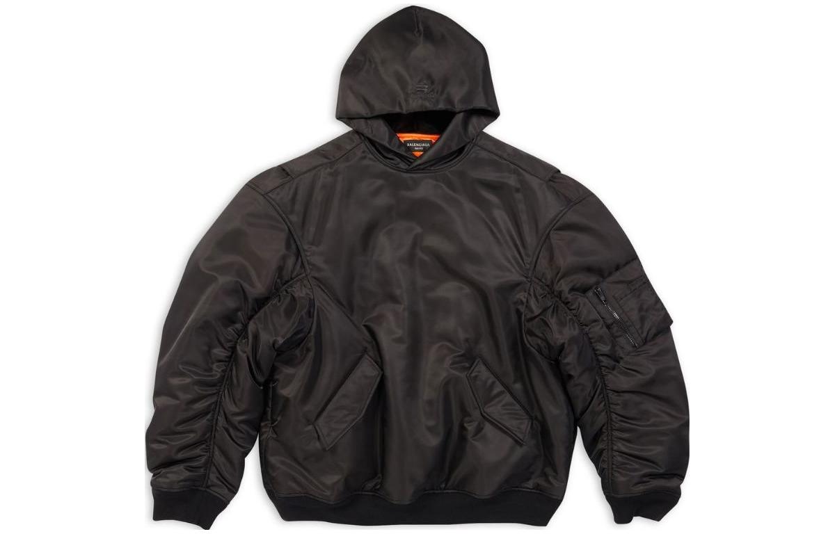 (Women) Balenciaga FW22 Oversized Hoodie Women’s Black Casual Solid Color 720157TNO271000