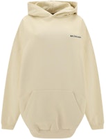 (Women) Balenciaga FW22 Oversized Ivory Pullover Sweatshirt with Embroidered Logo for Women. 578135TMVF59069 (Women) Balenciaga FW22 Oversized Ivory Pullover Sweatshirt with Embroidered Logo for Women. 578135TMVF59069