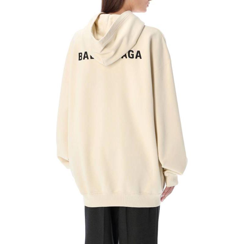 Purchase (W) Balenciaga FW22 Baju Sejuk Ivory Oversized Wanita dengan Logo Sulaman. 578135TMVF59069
