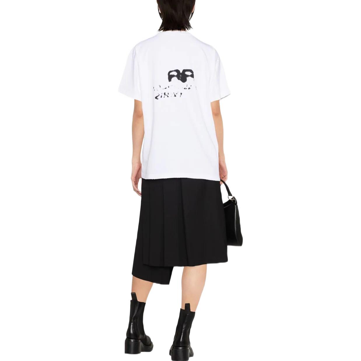 (Women) Balenciaga FW22 Oversized Logo Print Crewneck T-Shirt  White Loose Fit. 612965TNVN49040 圖 5