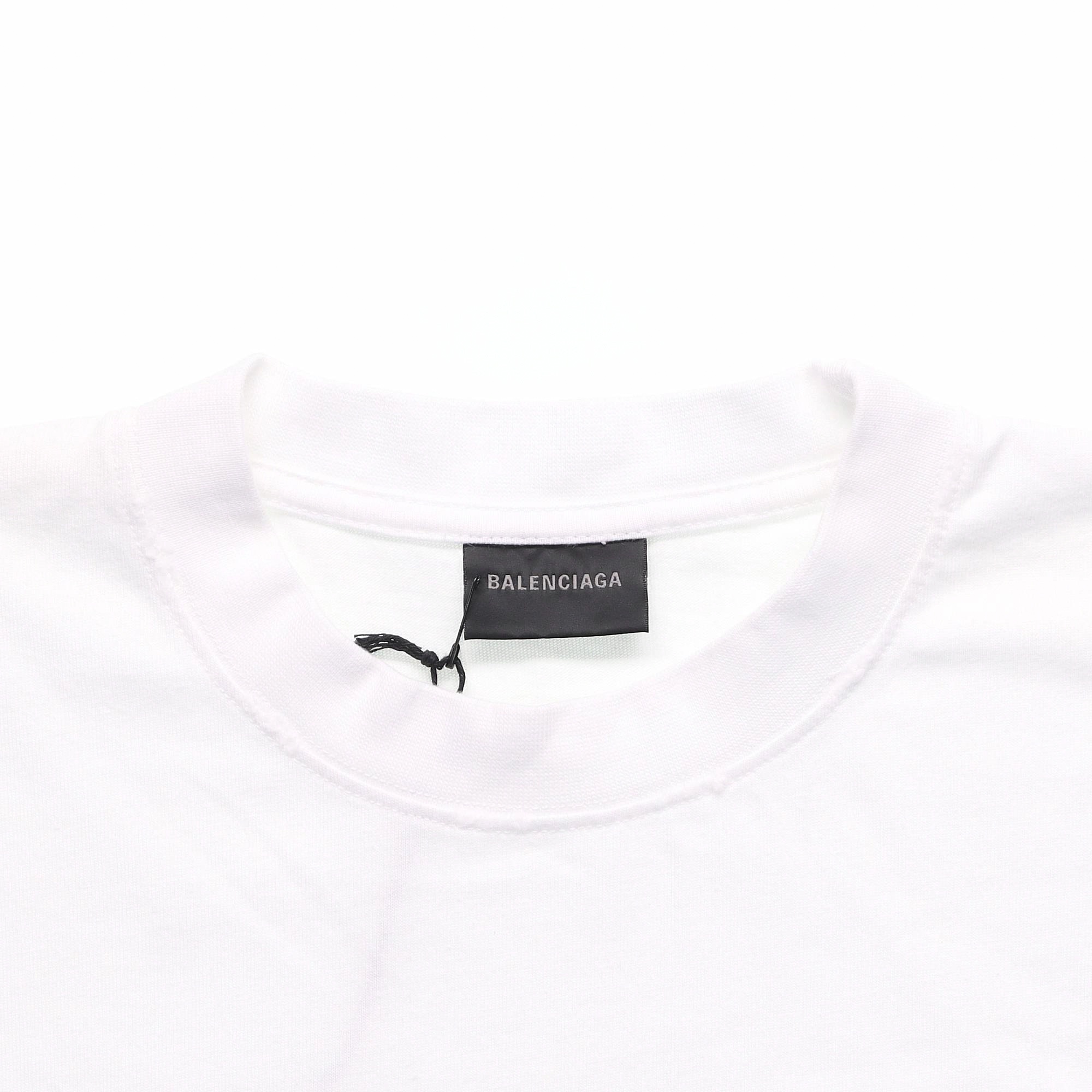 (Women) Balenciaga FW22 Oversized Logo Print Crewneck T-Shirt  White Loose Fit. 612965TNVN49040 圖 7