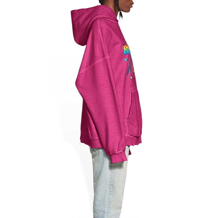 Details for (W) Balenciaga FW22 Hoodie Cetakan Huruf Merah Jambu Magenta. 675003TMVH45566
